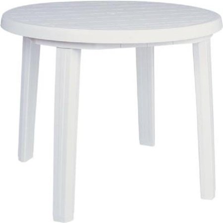 FINE-LINE 35.5 in. Ronda Resin Round Dining Table; White FI214009